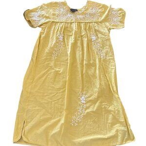Chelsea & Theodore Dress Embroidered Pullover Boho Beachy Lounge India Cotton S